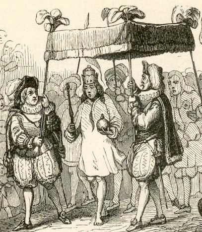 The emperor parades around in public wearing his new (invisible) clothes